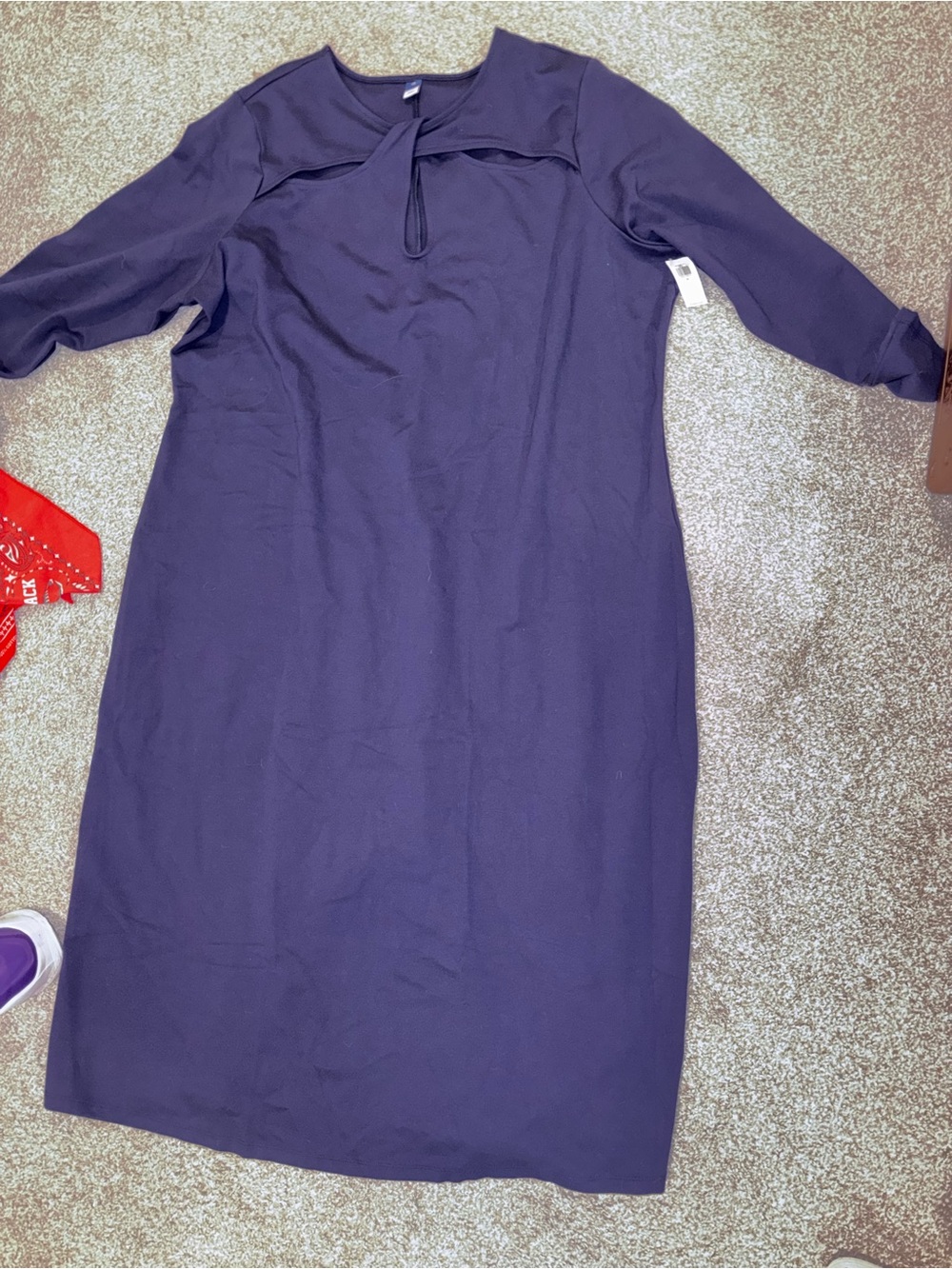 Old Navy Women's Navy Knee-Length Keyhole Dress